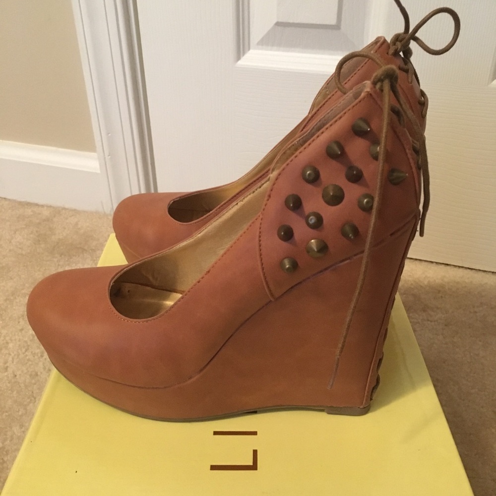 Liliana Magic Faux Leather Wedge with Spikes - Picture 2 of 7